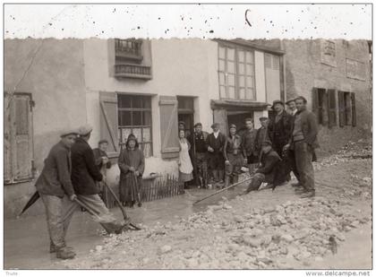 BELLEY  ? CARTE PHOTO D'UNE INONDATION (PHOTOGRAPHE MARCELLIN) RARE