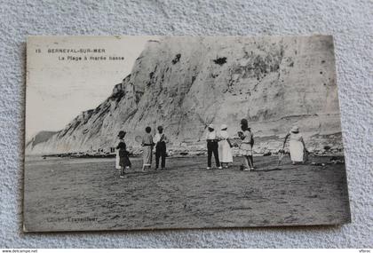 Cpa 1925, Berneval sur mer, la plage à marée basse, Seine maritime 76