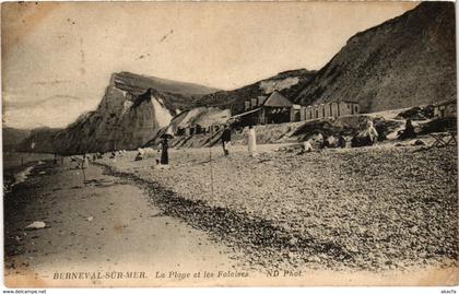 CPA BERNEVAL-sur-MER - La Plage et les Falaises (105603)