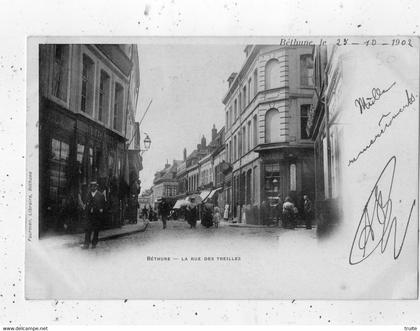 BETHUNE LA RUE DES TREILLES (CARTE PRECURSEUR )