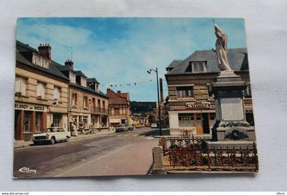 Cpm, Blangy sur Bresle, le monument aux morts, la grande rue, Seine maritime 76