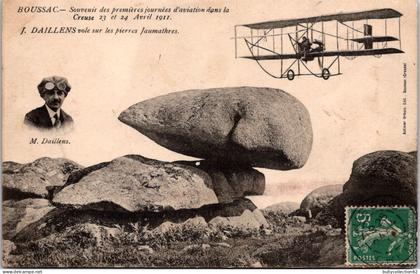 SELECTION -   BOUSSAC  -  Souvenir des Premières journée d'aviation dans la creuse 23 - 24 Avril 1911. J. DAILLENS.