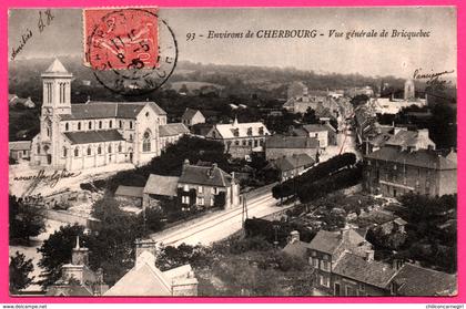 Vue générale de Bricquebec - Eglise - Edit. P.B. - 1905 - Oblit. Perlée AISEY et RICHECOURT