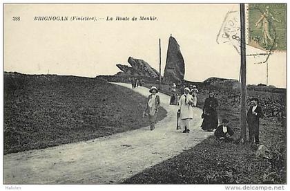 - finistere -ref -D88 -  brignogan plage -la route du menhir - menhirs -  carte bon etat -