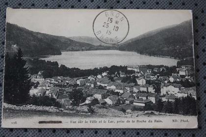 1915 CPA BRON  69 rhone vue sur ville lac roche du rain du militaire sergent major 6é bon chasseurs alpins 1ér cie sp 97