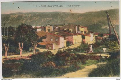 D84 - CABRIERES D'AIGUES - VUE GENERALE - Carte colorisée