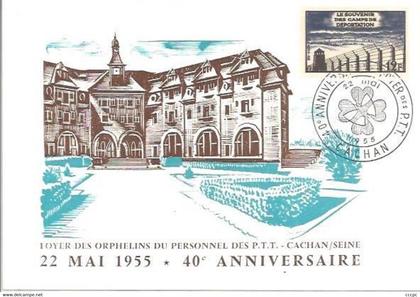 CPM Cachan Foyer des orphelins du personnel des PTT 40e anniversaire 22 Mai 1955