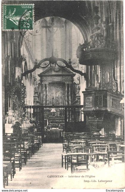 CPA Carte Postale France Carentan  Intérieur de l'église VM77387