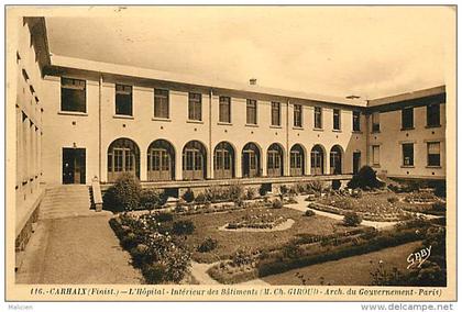 - finistere -ref -D70- carhaix plouguer -  l hopital - interieur des batiments ( m ch giroud architecte du gouvernement)