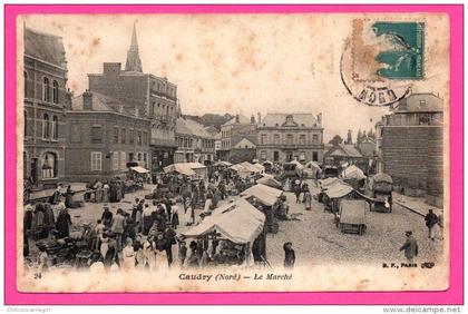 Caudry - Le Marché - Animée - Édition B.F. - 1905