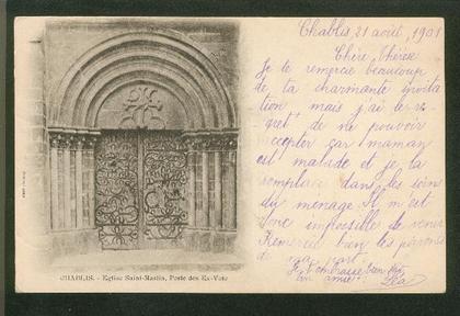 Chablis. Eglise Saint-Martin, Porte des Ex-Voto. Précurseur, 1901