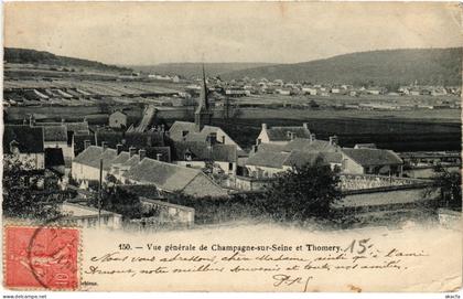 CPA Champagne-sur-Seine vue générale Thomery (1390892)