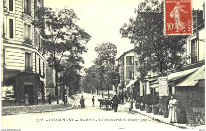 Carte POSTALE Ancienne de  CHAMPIGNY sur MARNE - St Maur, Bd de CHAMPIGNY