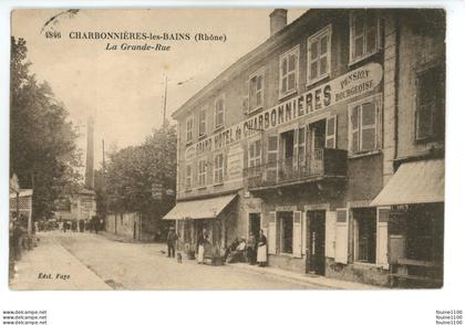 CHARBONNIERE LES BAINS la grande rue le grand hôtel