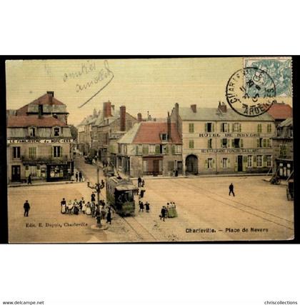 08 - CHARLEVILLE (Ardennes) - Place de Nevers - Hôtel de Nevers Restaurant PONCIN-TAILLARD