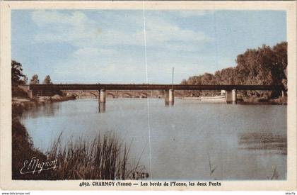 CPA CHARMOY Les Bords de l'Yonne - Les Deux Ponts (1198322)