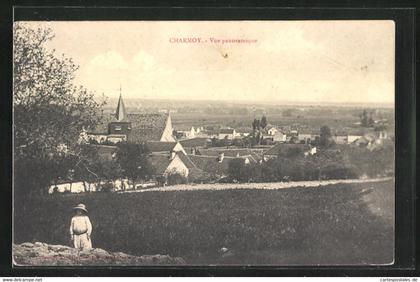 CPA Charmoy, Vue panoramique