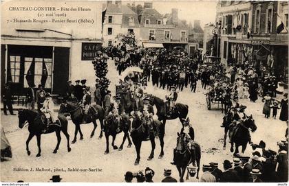 CPA CHATEAU-GONTIER - Fete des Fleurs - Hussards Rouges (195039)