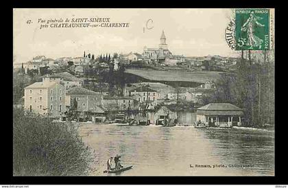 16 - Chateauneuf sur Charente - Vue Générale de Saint-Simeux - Animée - Oblitération ronde de 1912 - CPA - Voir Scans Re