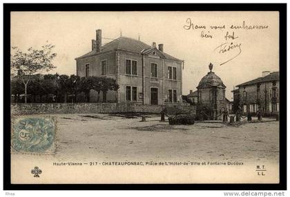 87 Châteauponsac mairie hotel de ville fontaine D87D K87041K C87041C RH075474