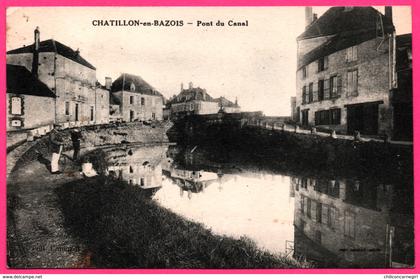 Chatillon en Bazois - Pont du Canal - Pêcheurs - Animée - Photo CIM - Collection CAMUZAT - 1946