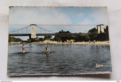 Cpm, Chatillon sur Loire, la plage et le pont sur la Loire, Loiret 45