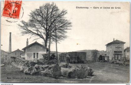 38 - CHATONNAY - Gare et Usine de grès