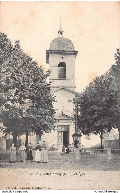 38 - ISERE -CHÂTONNAY - 10160 - l'église et la croix