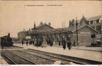 CPA CHAULNES La Nouvelle Gare (19104)