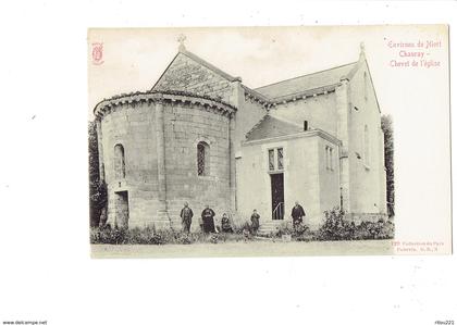 cpa - Environs de NIORT - CHAURAY - chevet de l'église - animation Prêtre - N°129