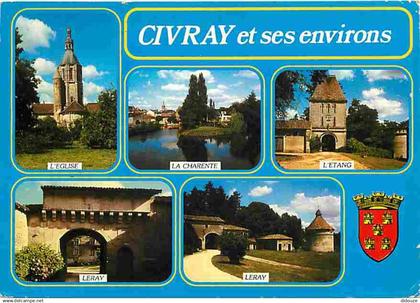 86 - Civray - Multivues - Blasons - CPM - Voir Scans Recto-Verso