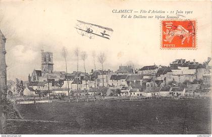 58-CLAMECY-FÊTE D'AVIATION 11 JUIN 1911 VOL DE DAILLENS SUR BIPLAN SOMMER