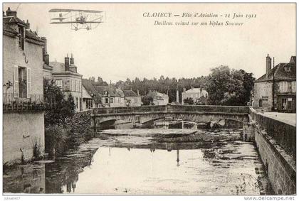 CLAMECY (58) fetes d'aviation 1911 aviateur Daillens en vol