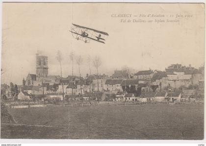 D58 - CLAMECY - FÊTE D'AVIATION - 11 JUIN 1911 - VOL DE DAILLENS SUR BIPLAN SOMMIER