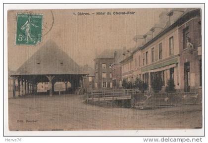 CLERES - hôtel du Cheval Noir (carte toilée)