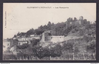 FRANCE, Postcard RPPC, Clermont-l'Hérault, The walls