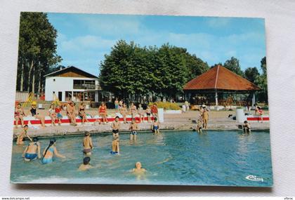 Cpm, Cloyes sur le Loir, camping plage du Val Fleuri, la piscine TCF, Eure et Loir 28