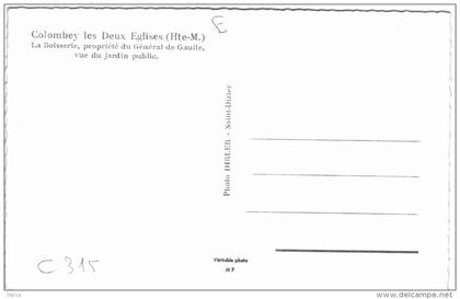 CARTE POSTALE ANCIENNE DE COLOMBEY LES DEUX EGLISES - LA BOISSERIE VUE DU JARDIN PUBLIC