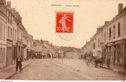 CONCHES-EN-OUCHE PLACE CARNOT   ( CARTE TOILEE )