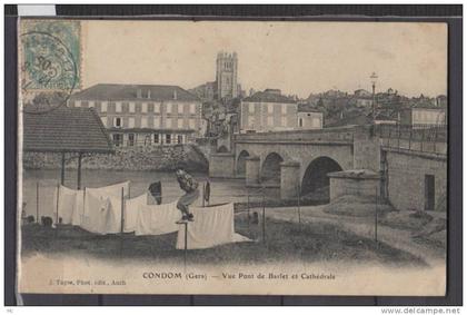 32 - Condom -  Vue pont de Barlet et Cathédrale