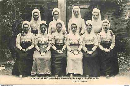 86 - Couhé-Vérac - Costumes du Jeunes Filles - Animée - Folklore - Correspondance - Voyagée en 1910 - CPA - Voir Scans R