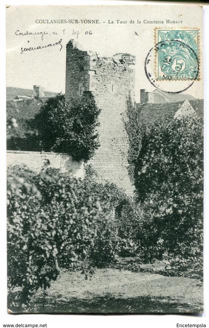 CPA - Carte Postale - France - Coulanges sur Yonne - La Tour de la Comtesse Mahaut - 1904 (D13733)