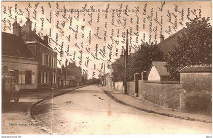 Carte Postale Ancienne de COURVILLE SUR EURE-rue de la gare