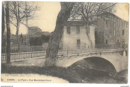 CPA CUERS - Le Pont - Rue Maréchal Foch - Ed.Tomasini , tabac , Cuers