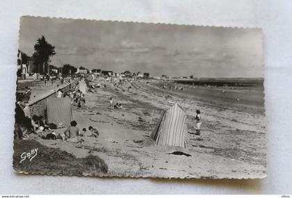 Cpsm 1954, Damgan, vue d'ensemble de la plage, Morbihan 56