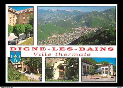 04 - Digne les Bains - Multivues - Blasons - Flamme Postale de Digne les Bains - CPM - Voir Scans Recto-Verso