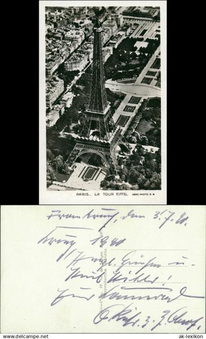 CPA Paris Luftbild Eiffelturm 1965