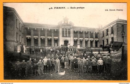 Firminy - Ecole Pratique - Elèves - Enfants - Calèche - Animée - Lib. GIROUD FIRMINY