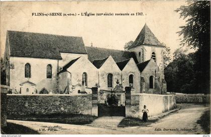 CPA AK FLINS-sur-SEINE - L'Église restaurée en 1767 (353236)