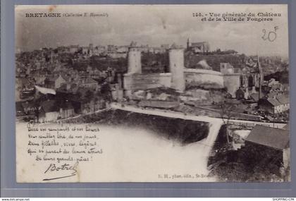 35 - Fougères - Vue générale du château et de la ville de Fougères - Non vo...